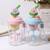 Tasses à thé en verre à double paroi anti-fuite à motif floral, théières à infusion froide, mugs de voyage portables