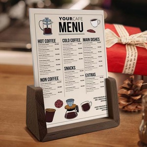 Khuyến mãi 4x6 double side menu chủ thẻ dấu hiệu tờ rơi hiển thị là viết tắt của giá danh sách đứng hai mặt menu thẻ giá - Product Image 1