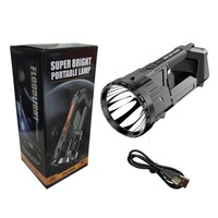 Projecteur portatif LED haute puissance antidéflagrant, étanche pour extérieur, camping, urgence, rechargeable USB, corps en ABS, IP65, 240m