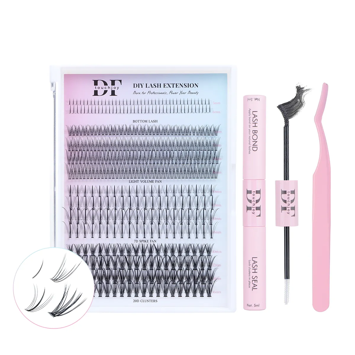 Groothandel Op Maat Gesegmenteerde Wimpers Cluster Gemengde Maten 8-16Mm Diy Lash Extensions Private Label Cluster Lash Kit