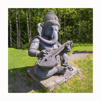 Décoration de jardin extérieure moderne grand seigneur ganesha statue en pierre marbre naturel sculptures personnalisées