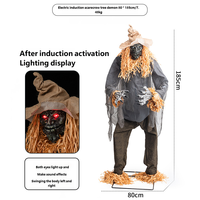 Grande figurine de zombie électrique à induction avec capteur de mouvement pour Halloween, idéale pour les maisons hantées et les parcs d'attractions