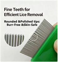 Peigne à poux classique confortable en acier inoxydable Terminator avec dents finement alignées, respectueux de la peau, pour enfants et adultes, usage domestique