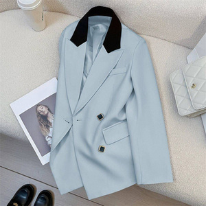 Annshine Fashion - Chaqueta de Traje para Mujer, Estilo Formal, Cuello en V, Solapa, Botones, Bolsillos, para Primavera y Otoño - Product Image 2