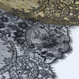 Gaun Pengantin Renda Tulle Bulu Mata Nilon Hitam Desain Baru Merek Kualitas Terbaik Renda Pinggir - Product Image 3