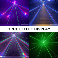 Luz de Escenario con Cabezal Móvil Giratorio de Doble Brazo, 150W, LED RGBW, Láser RG, Efecto Estroboscópico, Activación por Sonido, DMX, Iluminación para Fiestas DJ