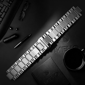 Bracelet de montre en acier inoxydable argenté, bracelet milanais à maillons pour un usage professionnel et décontracté - Product Image 1
