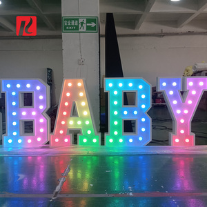 Kexian personalizado 4 pies 5 pies grande de metal iluminar la letra de la bombilla Baby Love Marry Me LED letras de la marquesina - Product Image 2