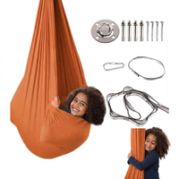 Hamac de yoga aérien suspendu pour intérieur, type cocon, chaise sensorielle extensible pour méditation et détente, avec kit de fixation
