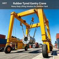 Mobile Rubber-Tired Gantry Crane, Kapasitas Beban yang Dapat Disesuaikan untuk Pekerjaan Pengangkatan Kontainer di Terminal Yard