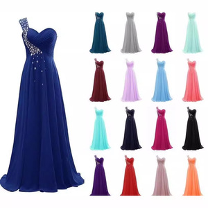 Evening Dress Women One Shoulder Sweetheart Neckline Empire Waist Long Chiffon Formal Wedding Party Gown 2026 New Style - Product Image 1
