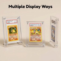 Cadre de présentation en acrylique transparent pour cartes gradées, compatible avec les slabs de cartes de sport et Pokémon, support de bureau horizontal, montage facile