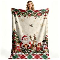 Couverture en flanelle polaire pour chien Teckel de Noël, mignonne, pour animaux de compagnie, hiver, vacances, cadeau, impression personnalisée, vente en gros, OEM, ODM
