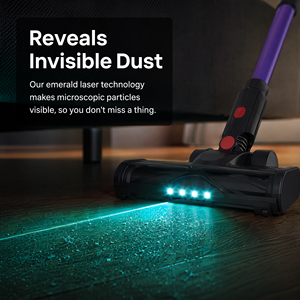 Aspirateur à main sans fil, moteur sans balais 650W, autonomie de 60 min, écran tactile LED, nettoyage humide et sec pour la maison - Product Image 6