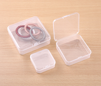 Boîte de rangement en plastique transparente, petite boîte carrée de stockage pour bijoux perles accessoires équipement de pêche bouchons d'oreille