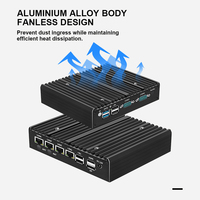 Mini PC Industrial sin Ventilador, 4 Puertos Ethernet, RS232, RS485, COM, Servidor de Red, Ubuntu, Firewall, Router, GPIO, 12V, Computadora con Terminal Phoenix
