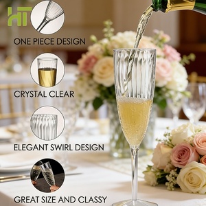 6Oz Clear Plastic <strong>Champagne</strong> <strong>Flute</strong> Glasses Hard Disposable Ldeal for Party Wedding Toasting Drinking New Years Eve Party Supplies - Product Image 2