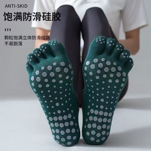Chaussettes antidérapantes à cinq doigts pour le yoga, le Pilates, en coton, respirantes, pour femmes, noir, gris, rose, blanc, couleur unie, antidérapantes - Product Image 3