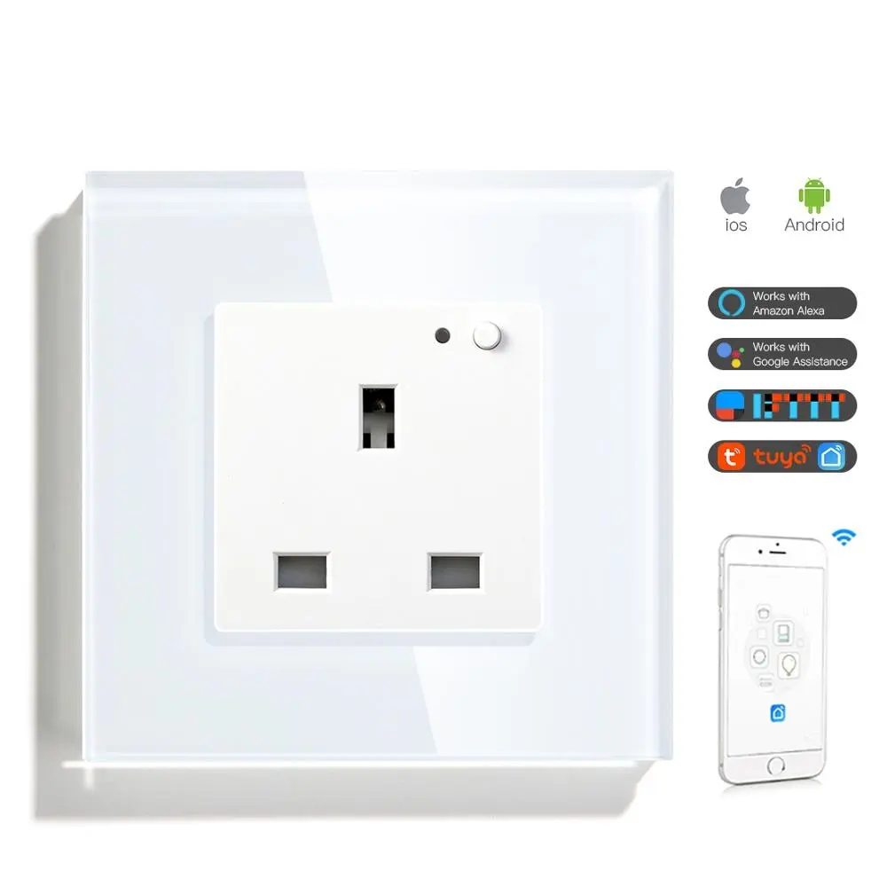 Sran-prise murale intelligente Wifi, Standard eu/UK, 86x86mm, couleurs blanc/noir/doré