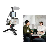 Accessori professionali con microfono e luci LED treppiede portatile Vlog Youtube Kit per telefono