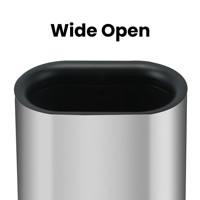 Cubo de Basura Delgado de Acero Inoxidable con Tapa Abierta y Cubo Interior Extraíble, Contenedor de Residuos que Ahorra Espacio para Baño, Oficina y Espacios Estrechos