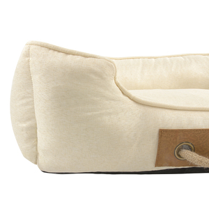 Bán Buôn Chất Lượng Cao Tùy Chỉnh Màu Sắc Và Kích Thước Logo Vuông Sang Trọng Thoải Mái Giá Rẻ Faux Linen Giường Con Chó Giúp Với Ngủ - Product Image 3