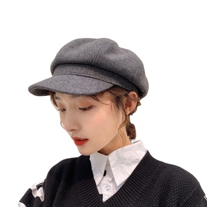 Anh Retro bát giác Beret Đen Hàn Quốc phiên bản <span class=keywords><strong>Net</strong></span> Red họa sĩ <span class=keywords><strong>hat</strong></span> cho Phụ nữ mùa đông mỏng phong cách cho cảnh bên giản dị - Product Image 4