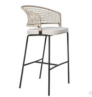 Ensemble de 3 chaises de bar d'extérieur en rotin tressé, combinaison de chaises hautes de salle à manger, résistantes à l'eau et au soleil, mobilier de patio haut de gamme