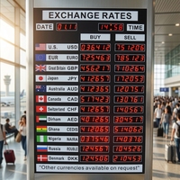 Pantalla LED Personalizada para Mostrar el Tipo de Cambio de Moneda Digital