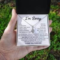 UIONEN Collier Pendentif Goutte d'Eau Classique en Cuivre « Je suis désolé » Personnalisable avec Texte sur Carte – Bricolage DIY 503 Moulage pour Pardonnez et Offrez des Excuses