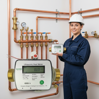 Compteur de chaleur ultrasonique MAINONE DN15-DN15 avec nouveau design IP68, M-BUS, compteur de refroidissement BTU, certifié CE/MID/CPA/ISO, prend en charge l'OEM