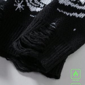 Suéter Personalizado de Alta Calidad con Logotipo, Estilo Gótico Urbano, Estampado Jacquard, Cuello Redondo, Tejido de Punto, para Hombre, Abrigado para Invierno - Product Image 3