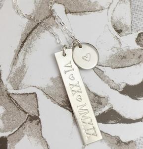 Custom Stainless Steel Friendship Family Christmas Birthday Gift Engraved Bar Disc Mama Mom <strong>Grandma</strong> Necklace <strong>Jewelry</strong> - Product Image 2