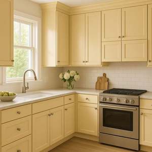 Muebles de Cocina Europeos, Idea de Diseño de Interiores, Gabinetes de Cocina, Juego de Gabinetes de Cocina de Madera Maciza - Product Image 4