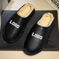 Sandales et Pantoufles à Semelle Flammée en Peluche de Sport Chaudes d'Hiver Personnalisées en Coton Fourrure, Logo Personnalisable pour Femmes et Hommes, Vente en Gros