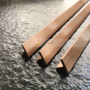 LL348 Bande décorative en acier inoxydable 304 en forme de T pour carreaux de céramique, sols en bois, bordures de portes, garniture métallique en laiton pour miroirs - Product Image 1