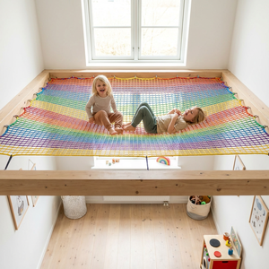 Red <span class=keywords><strong>de</strong></span> Seguridad para Hamaca Personalizada, Colorida, para Interiores, Red <span class=keywords><strong>de</strong></span> Malla Suspendida, Tejida sin Nudos, para Niños y Adultos, con Capacidad <span class=keywords><strong>de</strong></span> Carga <span class=keywords><strong>de</strong></span> 700 kg/m² - Product Image 1