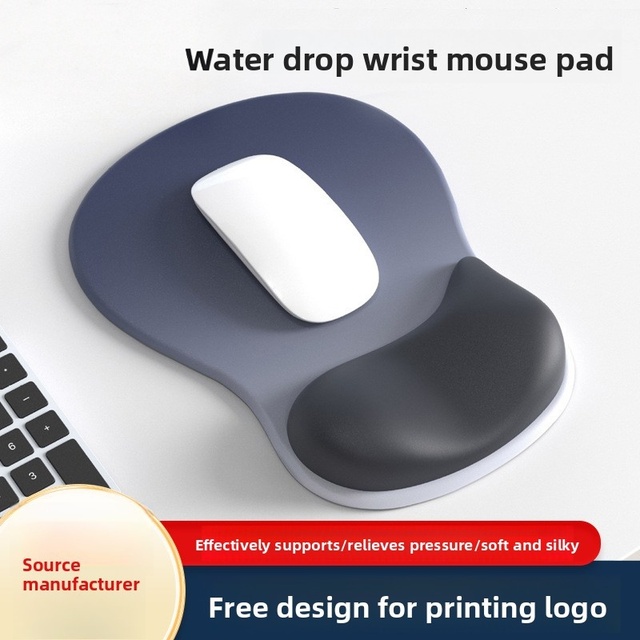 Water Drop Silicone Rubber Wrist Rest Mouse Pad Gradient Simple Thickened Non-Slip Ergonomic Computer Hand Mat Internet-Famous