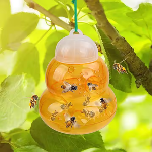 Trampa para Insectos Colgante Reutilizable para Exteriores, No Tóxica, de Plástico, Accesorio para Control de Avispas, Moscas, Avispones y Abejas Amarillas - Product Image 5