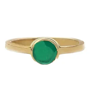 Зеленый оникс Драгоценный Камень Латунь Позолоченные твердые штабелируемые эффектные кольца ювелирные изделия