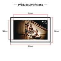Pros Frameo Marco de fotos digital 15,6 "WiFi Marco de fotos digital inteligente HD IPS Pantalla táctil Rotación automática de imágenes Video a través de Frameo