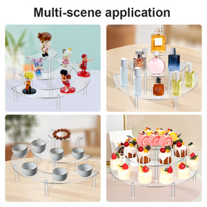 Support à <span class=keywords><strong>gâteau</strong></span> en acrylique portable de luxe à 3 niveaux Base transparente transparente pour Dessert Cupcake Tower Display pour les décorations de fête de mariage - Product Image 6