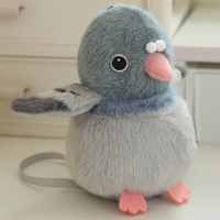 Mini porte-clés doux peluche oiseau jouet longue peluche Animal sauvage Collection pingouin perroquet martin-pêcheur Toucan moineau avec base magnétique