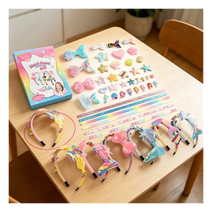 Sparkling Hairband Making Kit Kids Unicorn <b>Rainbow</b> <b>Sequin</b> Bow Satin Trim Birthday Party Gift Bundle Toy Pack Supplies - Product Image 3