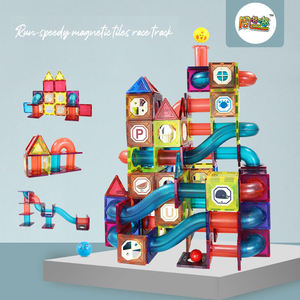 Gấu Trúc Trẻ Em Gốc Ma Thuật Trò Chơi 3D Thiết Lập Nhựa Gạch Từ Khối Đồ Chơi Đường Sắt Cán Bóng Xây Dựng Khối Từ Đồ Chơi - Product Image 3