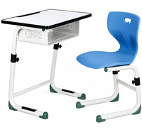 Ensemble de bureau et chaise réglables pour étudiants, bureau scolaire individuel, mobilier de classe ergonomique pour les écoles primaires et secondaires