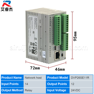 PLC ของแท้ใหม่ 100% คอนโทรลเลอร์แบบตั้งโปรแกรมได้ รุ่น DVP26SE11R DVP26SE11T ชุด CPU โฮสต์ 24VDC โมดูล IO 26 จุด โมดูลเสริม CPU - Product Image 2