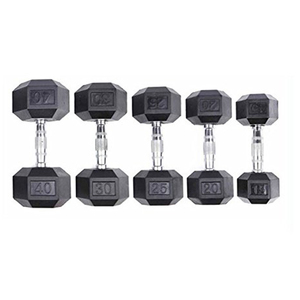 Fitness Equipment Weightlifting Rubber-Coated Cast Iron Dumbbell <strong>Set</strong> Strength Training Rubber Hexagonal Dumbbells - Product Image 1