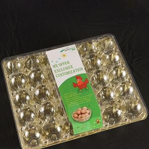Transparent Golden 30 Holes Pulp Moulding <b>Plastic</b> Egg <b>Tray</b> with 4 6 8 10 12 15 18 20 25 30 Cells Free Samples - Product Image 2