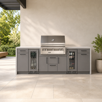 BAINENG Usine sur mesure Meubles de cuisine extérieure BBQ îlot de luxe modulaire en acier inoxydable Vente en gros